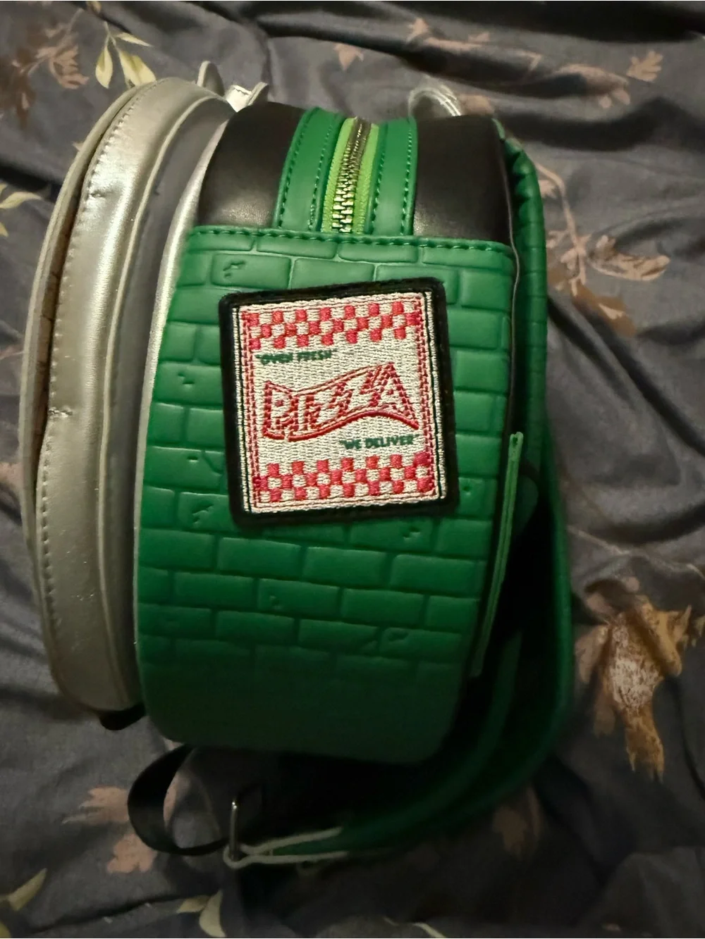 Loungefly Teenage Mutant Ninja Turtles Silver & Green Turtle Power Crossbody Bag